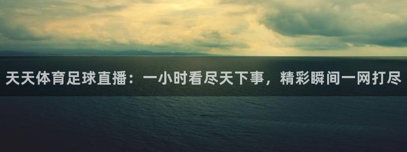 天天体育足球直播：一小时看尽天下事，精彩瞬间一网打尽